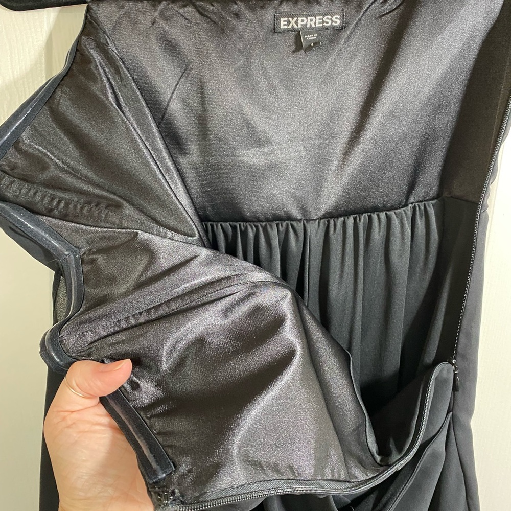 Express Ruffle Tube Romper in Black - Picture 6 of 6